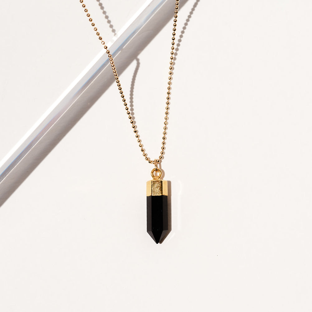 Black Onyx Mini Point Necklace