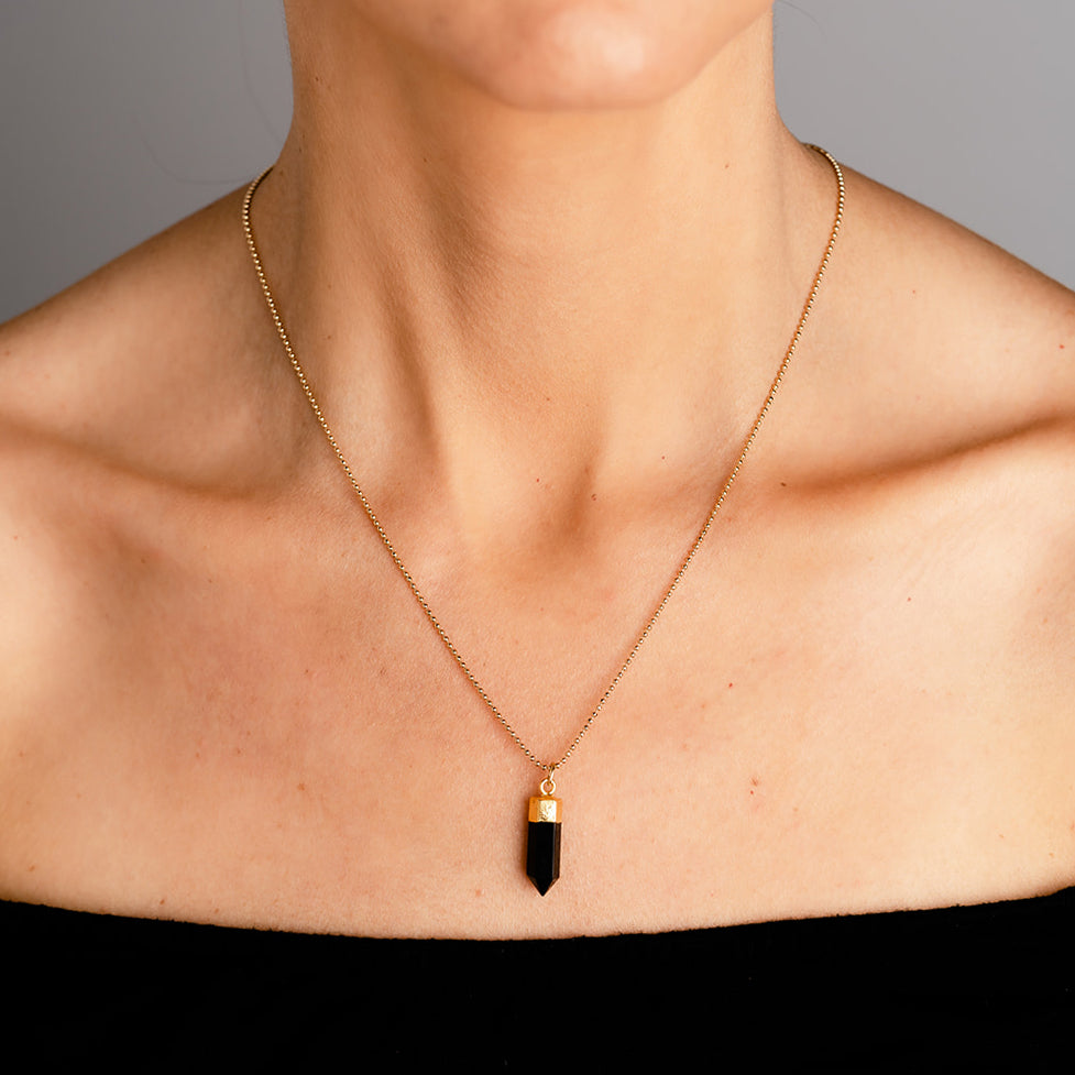 Black Onyx Mini Point Necklace
