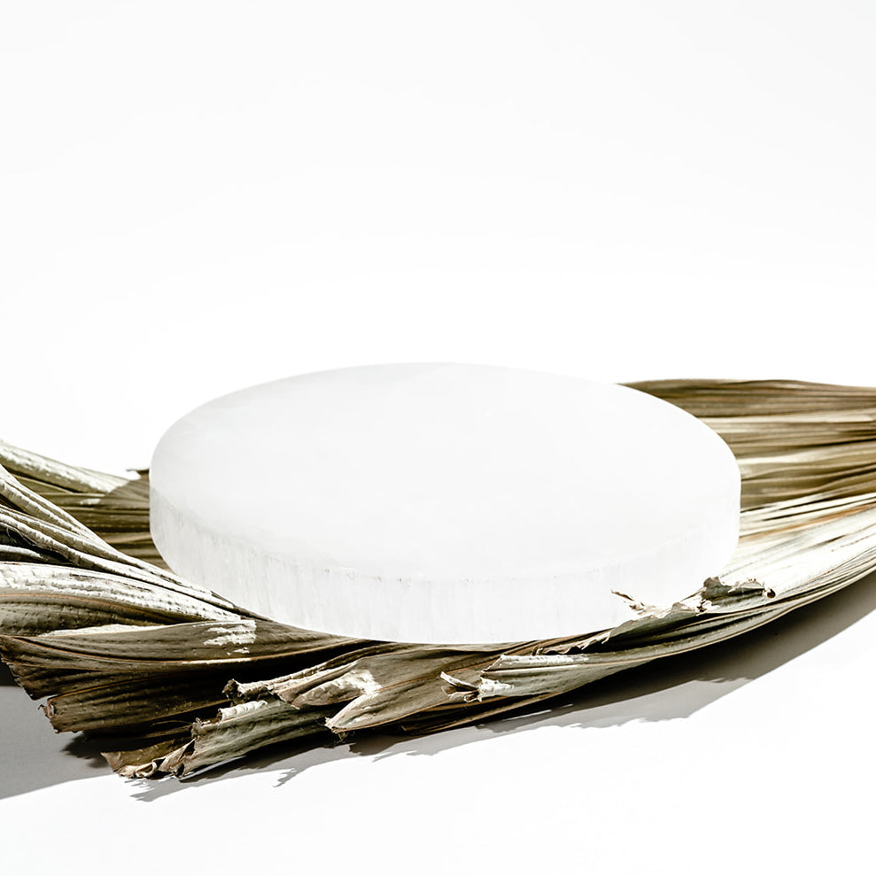 Selenite Round Plate