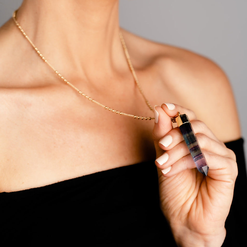 Fluorite Point on Farrah Necklace