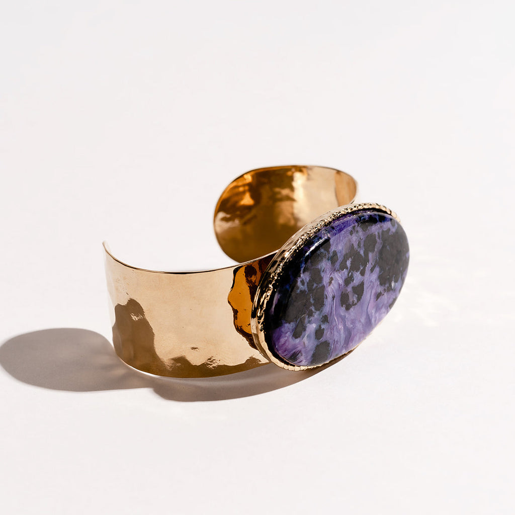 Oval Charoite Cuff