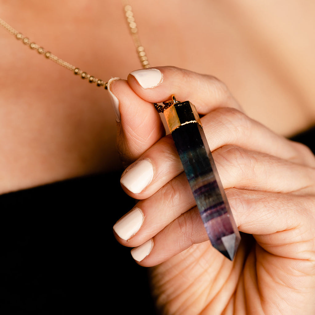 Fluorite Point on Farrah Necklace