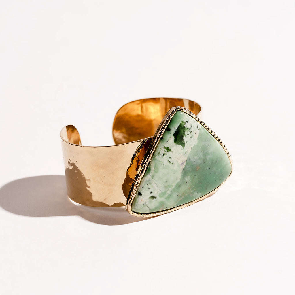 Geometric Green Jasper Cuff