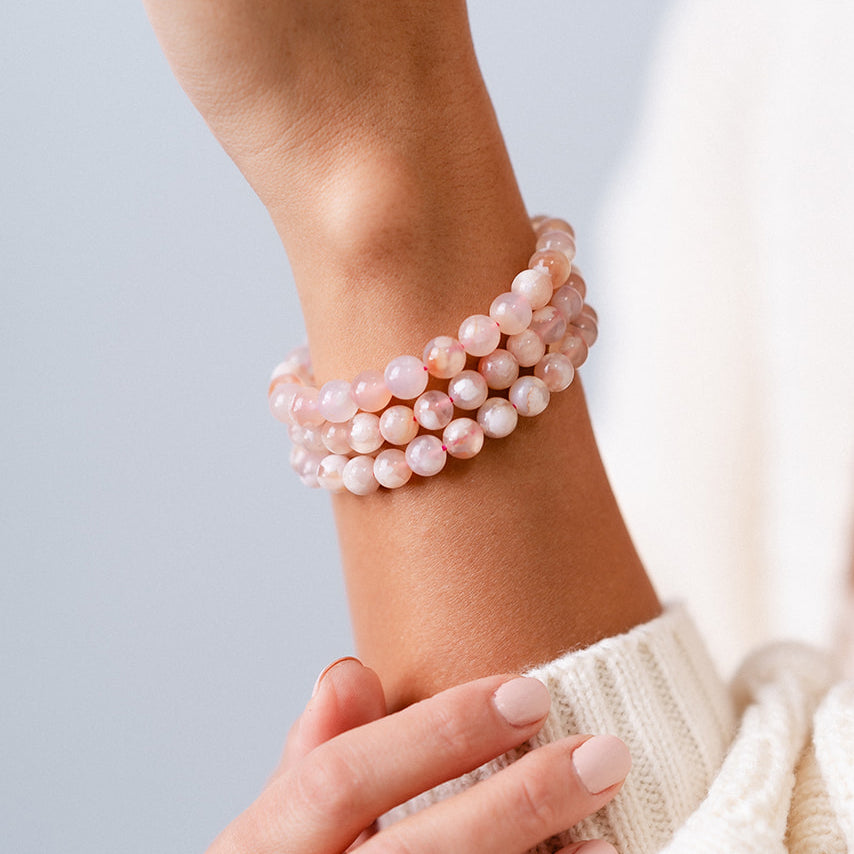 Cherry Blossom Agate Bracelet