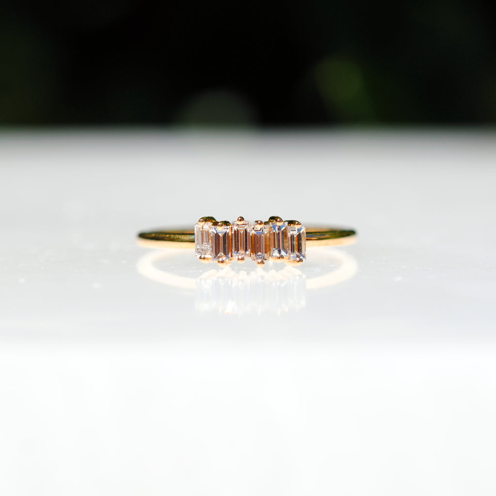 18k Yellow Gold 'Stairway to Heaven' Diamond Ring - Love Tatum