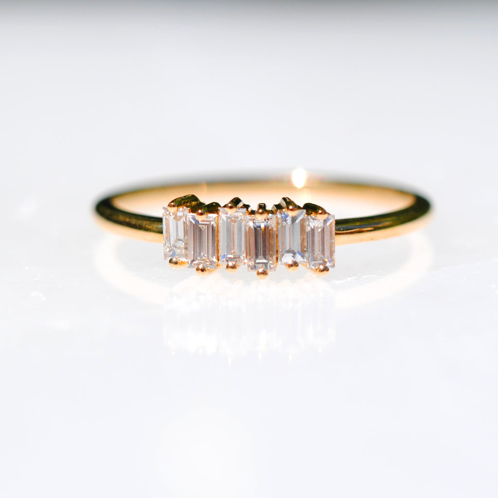 18k Yellow Gold 'Stairway to Heaven' Diamond Ring - Love Tatum