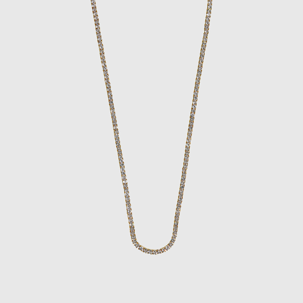 3mm Thin Gold Tennis Necklace - Love Tatum