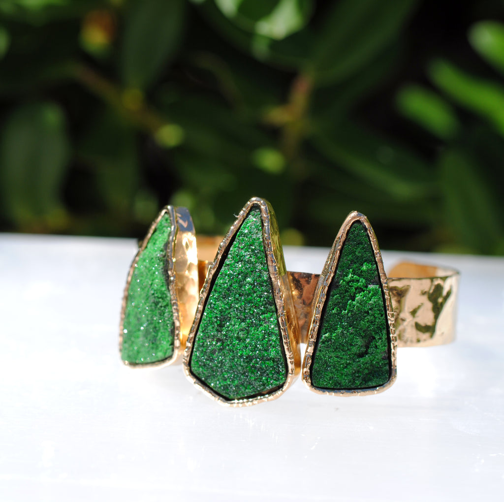 Uvarovite Druzy Signature Cuff - Love Tatum