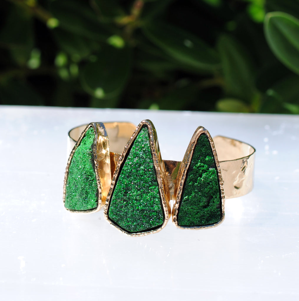 Uvarovite Druzy Signature Cuff - Love Tatum