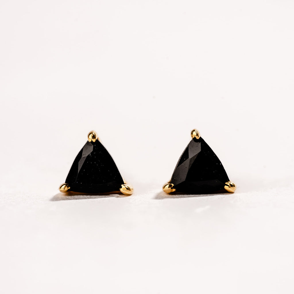 Black Onyx Dainty Triangle