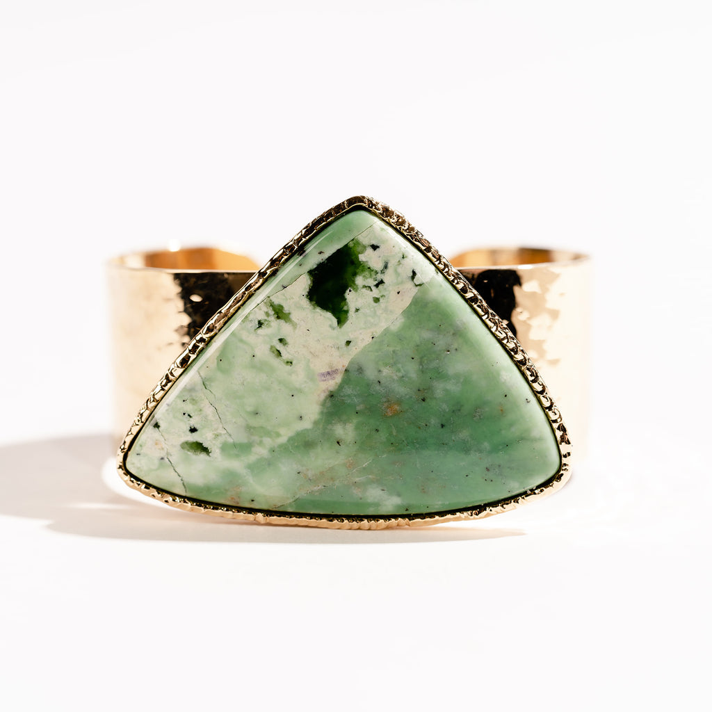 Geometric Green Jasper Cuff