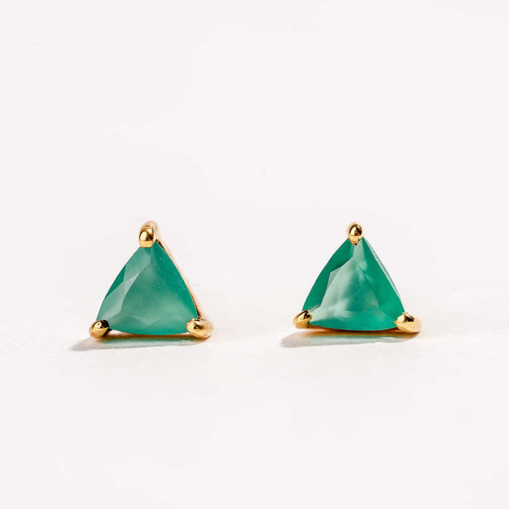 Green Onyx Dainty Triangle - Love Tatum