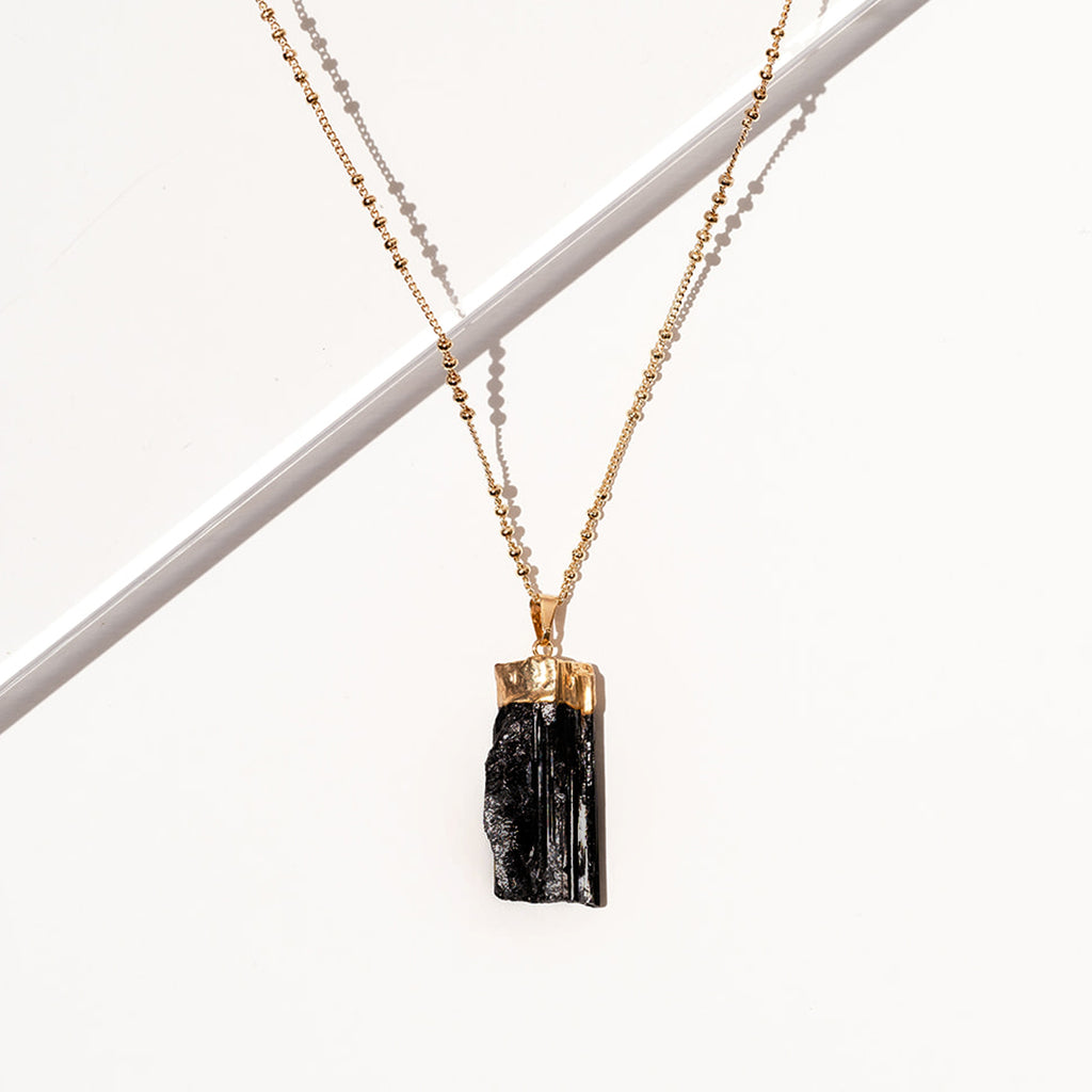 Black Tourmaline on Farrah Necklace