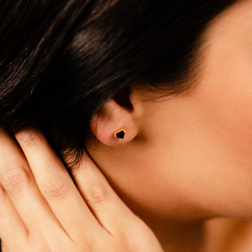 Black Onyx Dainty Triangle
