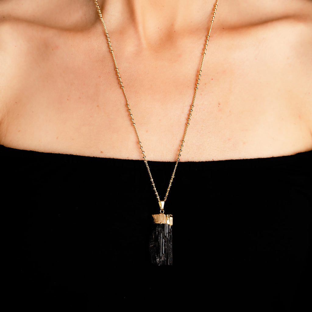 Black Tourmaline on Farrah Necklace