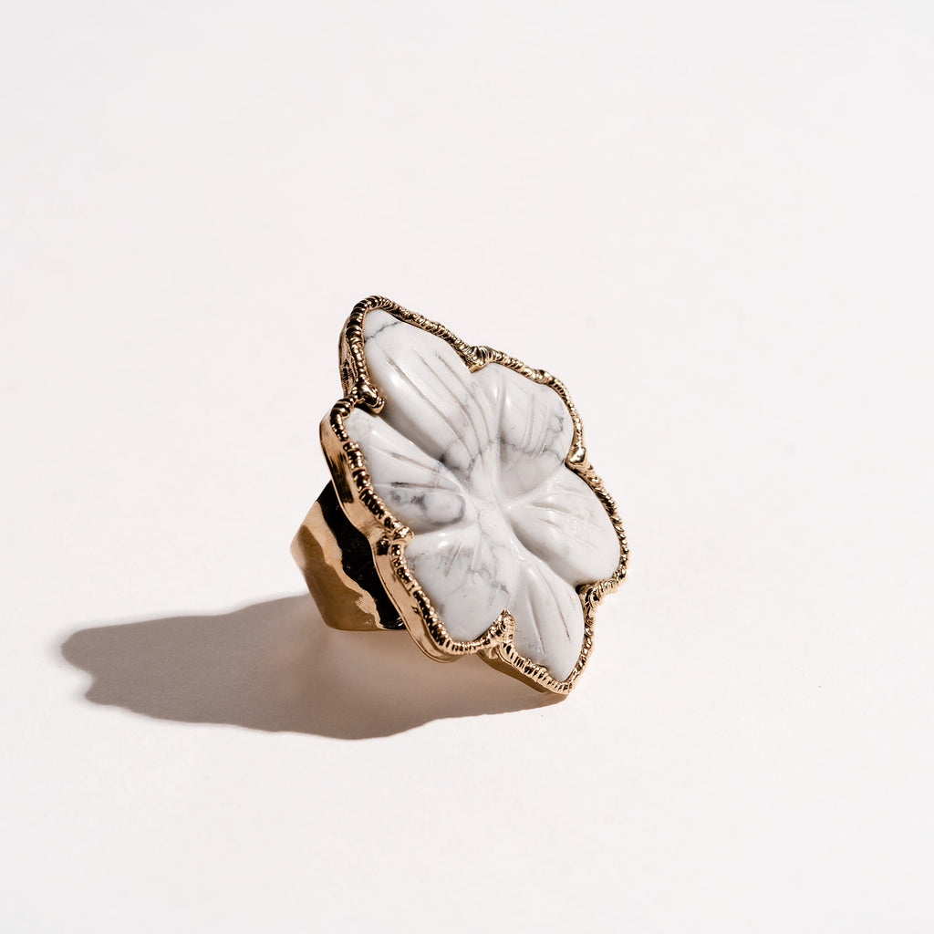 Flower Howlite Signature Ring - Love Tatum