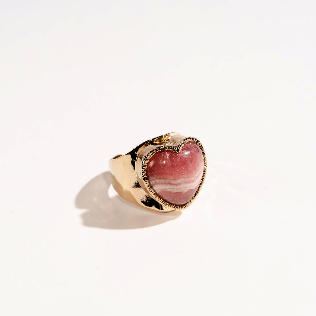 Heart Rhodochrosite Signature Ring